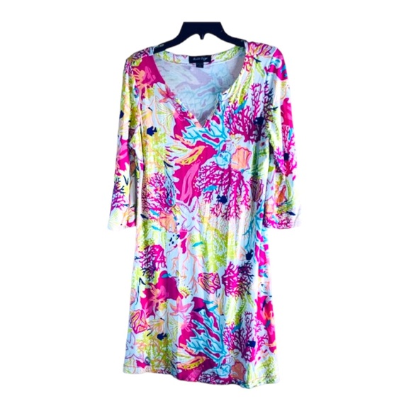 Charlie Paige Dresses & Skirts - Charlie Paige Dress Ocean Fidh Coral Size S/M‎